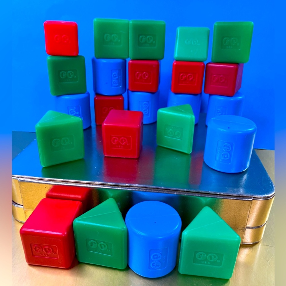 FISHER-PRICE VINTAGE 1977 Baby’s First Toy Colorful Building Blocks Set for Kids